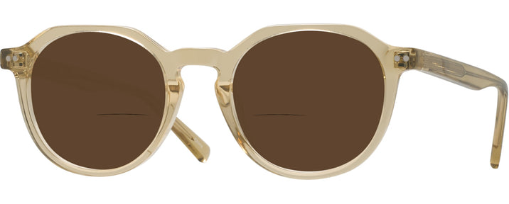 Round Light Brown Lenox Bifocal Reading Sunglasses View #1