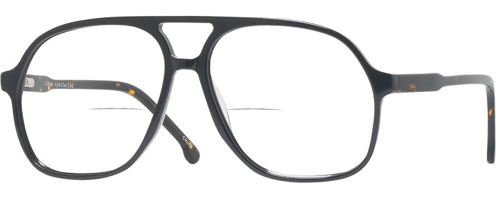 Aviator Black With Tortoise Temple Newport Bifocal View #1