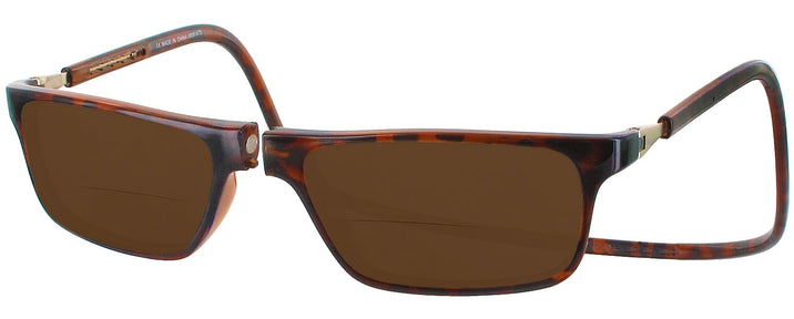 Rectangle Tortoise CliC Executive Bifocal Reading Sunglasses View #1