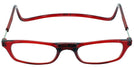 Rectangle Red CliC Magnetic Reading Glasses: Single Vision Half Frame View #2