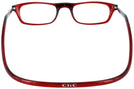 Rectangle Red CliC Magnetic Reading Glasses: Single Vision Half Frame View #4