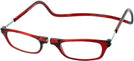Rectangle Red CliC Magnetic Reading Glasses: Single Vision Half Frame View #1
