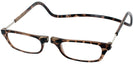Rectangle Tortoise CliC Magnetic Reading Glasses: Single Vision Half Frame View #3
