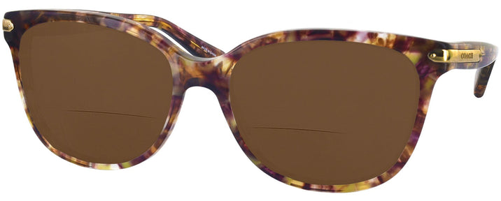 Square Confetti Light Brown Coach 8132 Bifocal Reading Sunglasses View #1