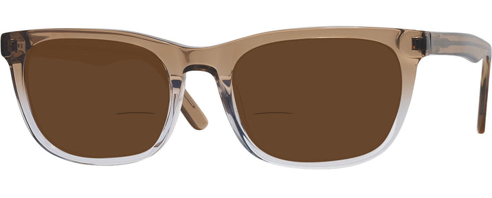 Rectangle Crystal Brown Gradient Pioneer Bifocal Reading Sunglasses View #1