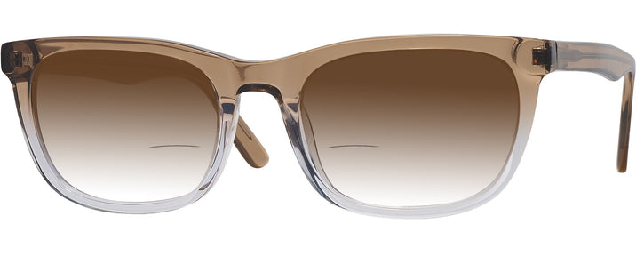 Rectangle Crystal Brown Gradient Pioneer w/ Gradient Bifocal Reading Sunglasses View #1