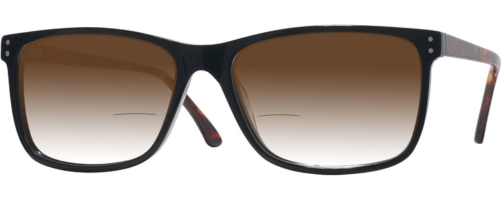 Square Black W/ Tortoise Temples Trail Blazer w/ Gradient Bifocal Reading Sunglasses View #1