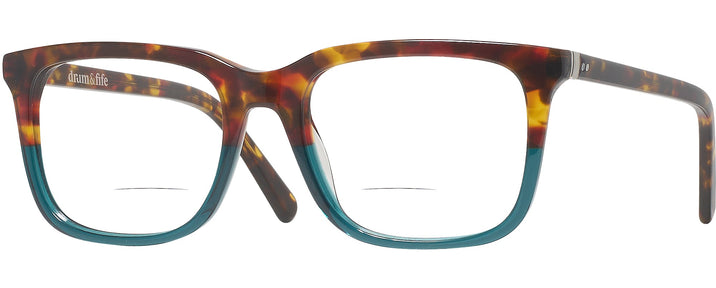 Square Tortoise Green Woodcutter Bifocal View #1