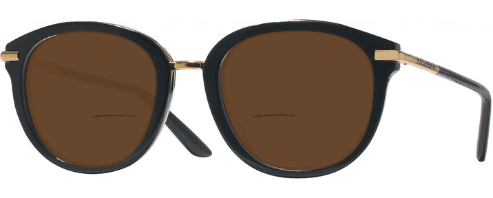 Round Top Black On Leo Dolce &amp; Gabbana 3410 Bifocal Reading Sunglasses View #1