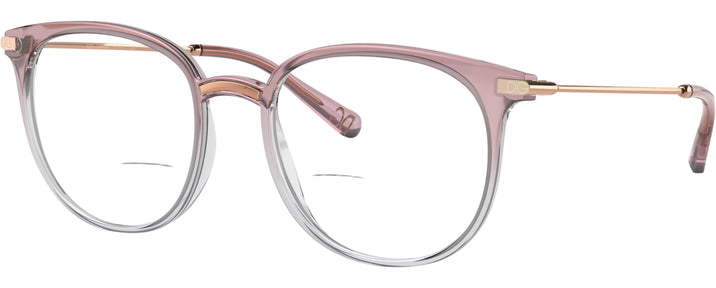 Round Pink Pastel Gradient Crystal Dolce &amp; Gabbana 5071 Bifocal View #1