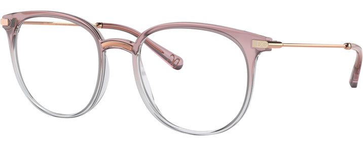 Round Pink Pastel Gradient Crystal Dolce &amp; Gabbana 5071 Single Vision Full Frame View #1