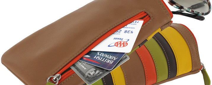  Brown/Orange The Everything Striped Case - Leather View #1