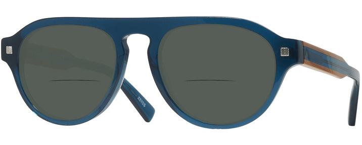 Rectangle Blue Zegna EZ0099 Bifocal Reading Sunglasses View #1
