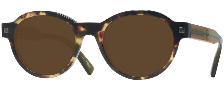 Round Honey Tortoise Zegna EZ0100 Progressive No Line Reading Sunglasses View #1