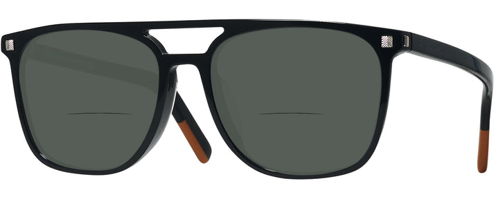 Square Black Zegna EZ0124-F Bifocal Reading Sunglasses View #1