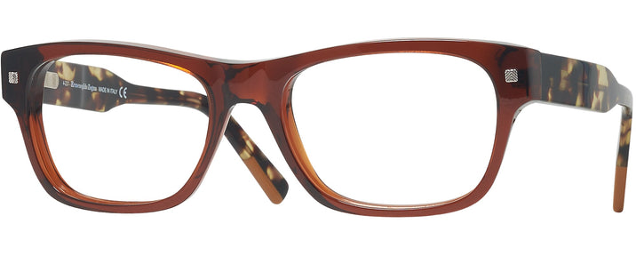 Square Brown Zegna EZ5126 Single Vision Full Frame View #1