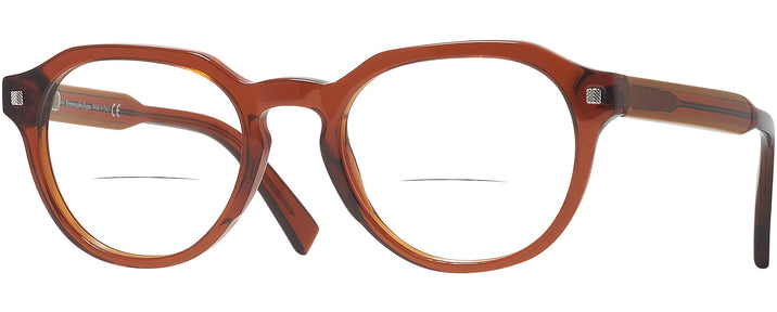 Round Brown Zegna EZ5128 Bifocal View #1