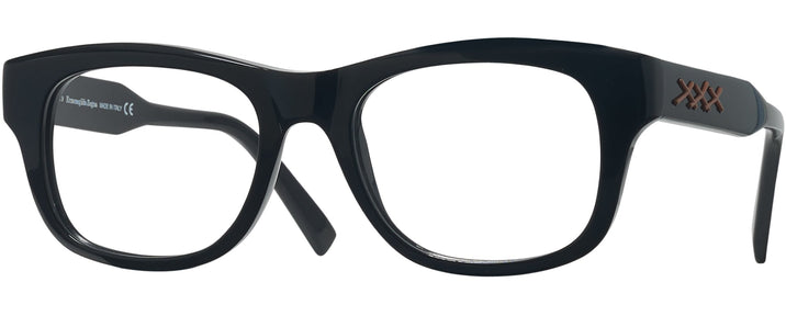 Square Black Zegna EZ5156 Single Vision Full Frame View #1