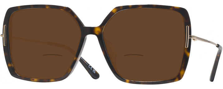 Square,Oversized Dark Havana Tom Ford 1039-F Bifocal Reading Sunglasses View #1