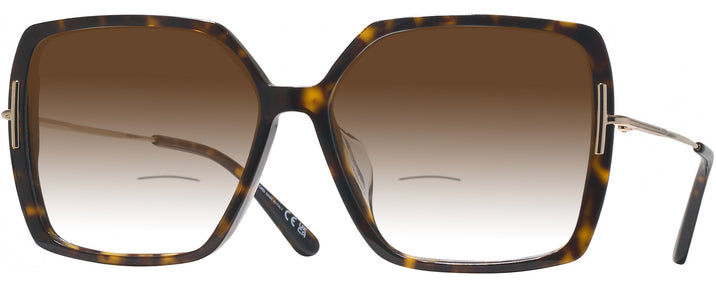 Square,Oversized Dark Havana Tom Ford 1039-F w/ Gradient Bifocal Reading Sunglasses View #1