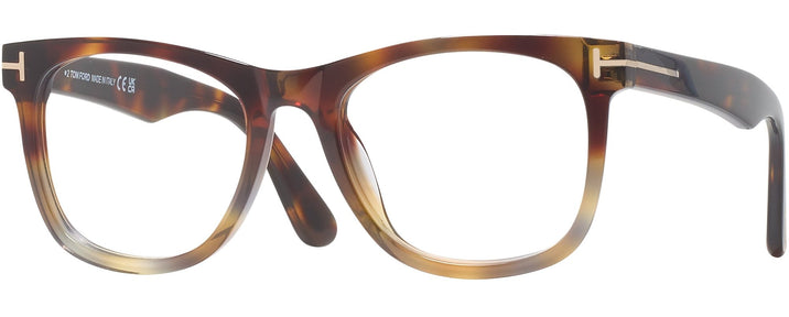 Square Coloured Havana Tom Ford 1099 Computer Style Progressive View #1