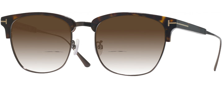 ClubMaster,Square Dark Havana/shiny Gunmetal Tom Ford 5590-F-B w/ Gradient Bifocal Reading Sunglasses View #1