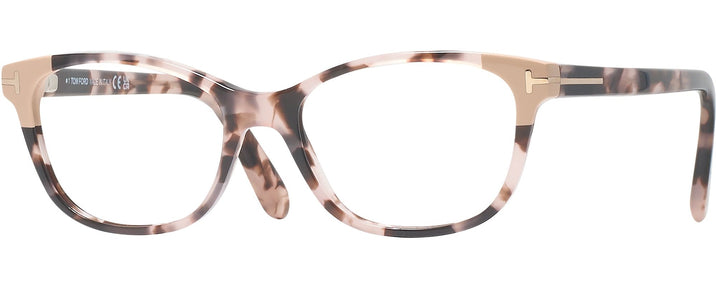 Rectangle Coloured Havana Tom Ford 5638 Single Vision Full Frame View #1