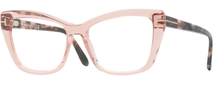 Cat Eye Shiny Light Pink Tom Ford 5826 Single Vision Full Frame View #1