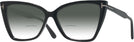 Butterfly Shiny Black Tom Ford 5844-B w/ Gradient Bifocal Reading Sunglasses View #1