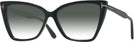 Butterfly Shiny Black Tom Ford 5844-B w/ Gradient Progressive Reading Sunglasses View #1