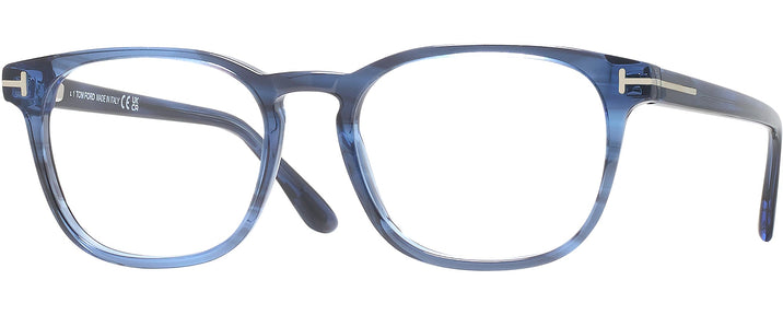 Square Blue Stripe Tom Ford 5868 Single Vision Full Frame View #1