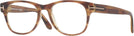 Square Light Brown Stripe Tom Ford 5898 Single Vision Full Frame View #1
