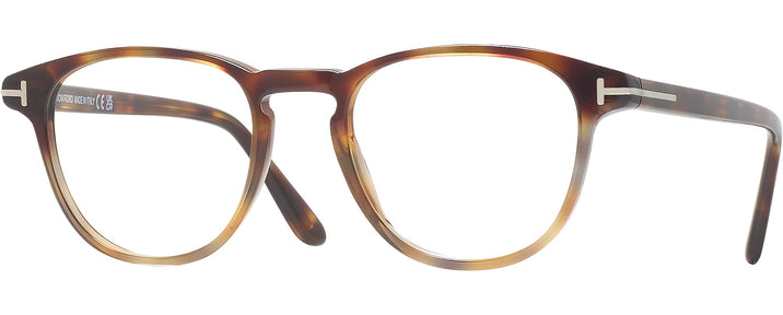 Square Coloured Havana Tom Ford 5899 Progressive No-Lines View #1