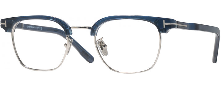 Square Shiny Blue Tom Ford 5932-D-B Progressive No-Lines View #1