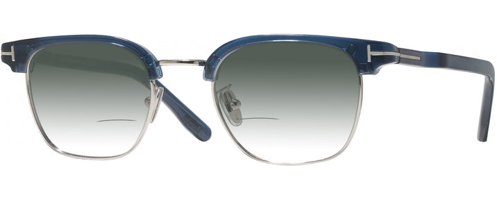Square Shiny Blue Tom Ford 5932-D-B w/ Gradient Bifocal Reading Sunglasses View #1