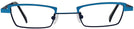 Rectangle Matte Blue W/ Black Goo Goo Eyes 877 Single Vision Half Frame View #2