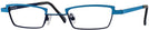 Rectangle Matte Blue W/ Black Goo Goo Eyes 877 Single Vision Half Frame View #1