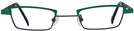 Rectangle Matte Green W/ Black Goo Goo Eyes 877 Single Vision Half Frame View #2