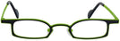 Oval,Unique Black On Green Goo Goo Eyes 891 Single Vision Half Frame View #2