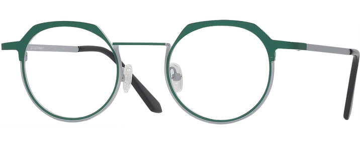 Round Hunter Green on Matte Grey Goo Goo Eyes 912 Single Vision Full Frame View #1