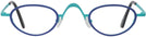 Oval Matte Blurple On Teal Goo Goo Eyes 913 Single Vision Half Frame View #2