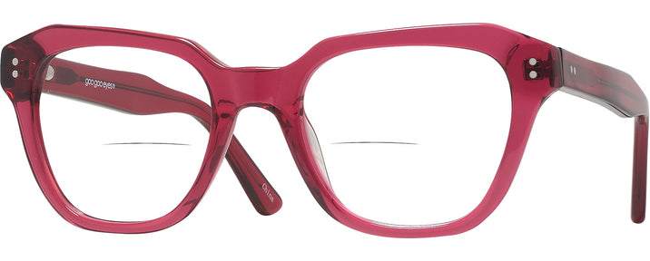 Square Transparent Cranberry Goo Goo Eyes 928 Bifocal View #1