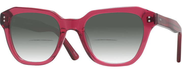 Square Transparent Cranberry Goo Goo Eyes 928 w/ Gradient Bifocal Reading Sunglasses View #1