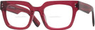 Square,Oversized Transparent Cranberry Goo Goo Eyes 929 Bifocal View #1