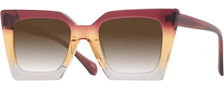 Square Burgundy/brown/clear Gradient Goo Goo Eyes 940 w/ Gradient Progressive Reading Sunglasses View #1
