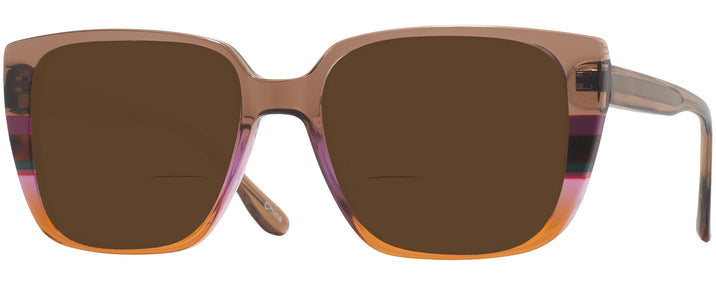 Square,Oversized Brown Color Block Goo Goo Eyes 953 Bifocal Reading Sunglasses View #1
