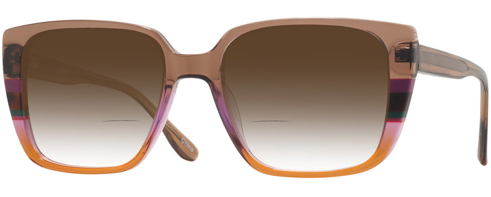 Square,Oversized Brown Color Block Goo Goo Eyes 953 w/ Gradient Bifocal Reading Sunglasses View #1