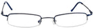 Rectangle Blue Liberty II (Narrow to Average Fit) Single Vision Half Frame View #2