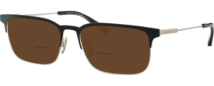 Rectangle Matte Light Gold/matte Black Coach 5121 Bifocal Reading Sunglasses View #1