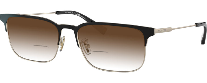 Rectangle Matte Light Gold/matte Black Coach 5121 w/ Gradient Bifocal Reading Sunglasses View #1